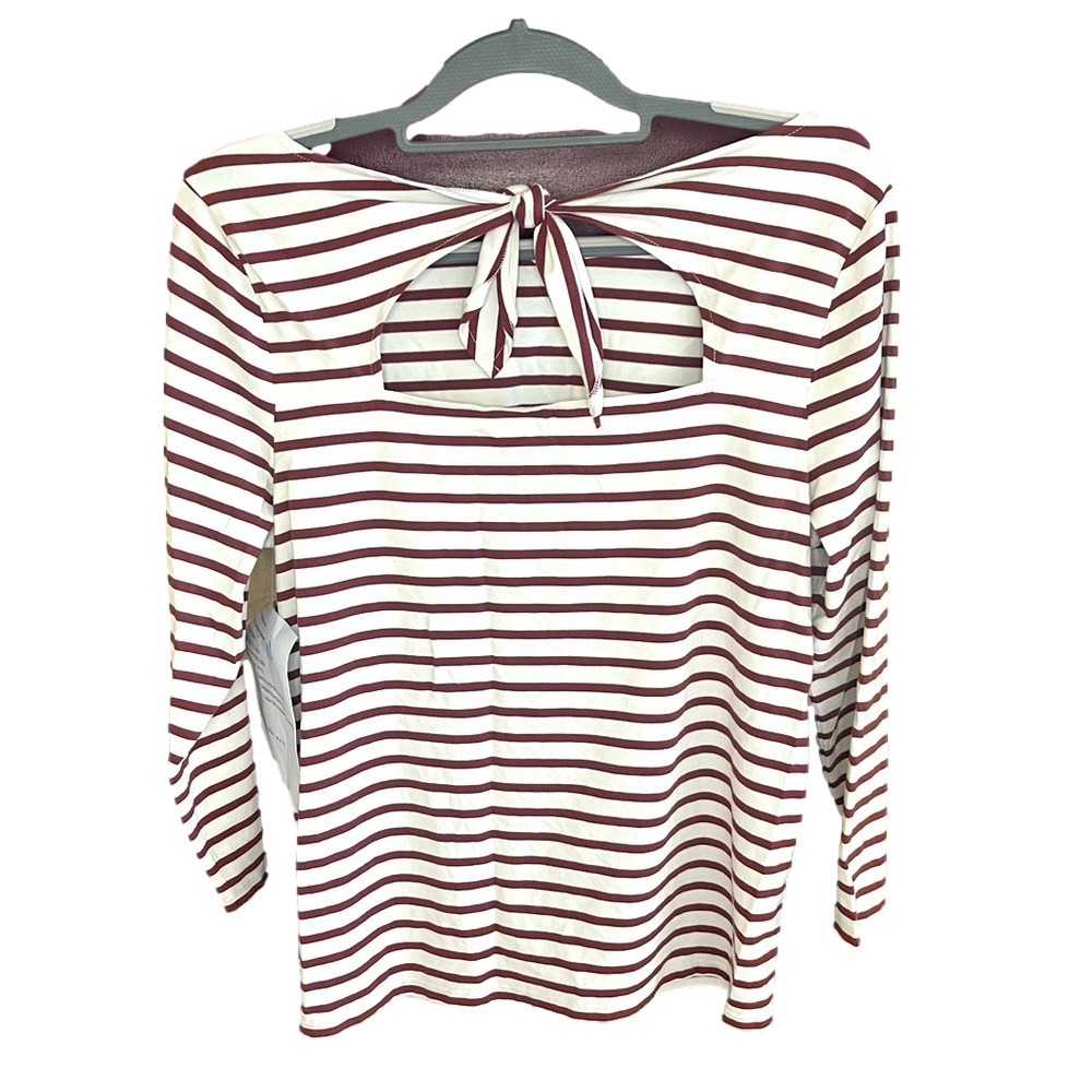 Living in Yellow 3/4 sleeve sailor tee with keyhole tie back